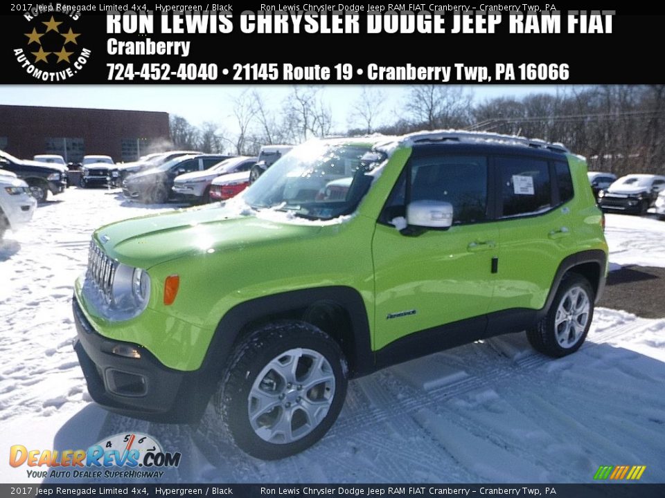 2017 Jeep Renegade Limited 4x4 Hypergreen / Black Photo #1