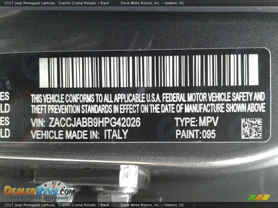 2017 Jeep Renegade Latitude Granite Crystal Metallic / Black Photo #27