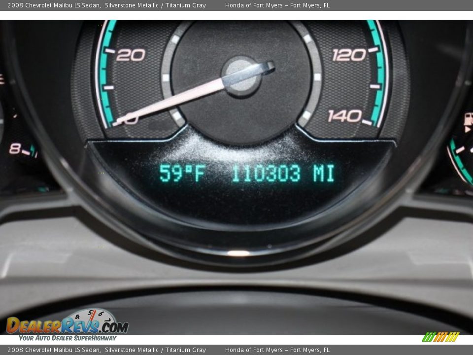 2008 Chevrolet Malibu LS Sedan Silverstone Metallic / Titanium Gray Photo #14