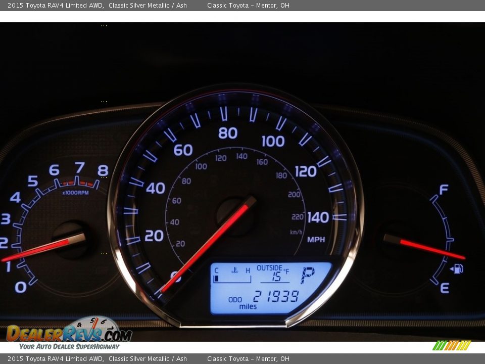 2015 Toyota RAV4 Limited AWD Classic Silver Metallic / Ash Photo #7
