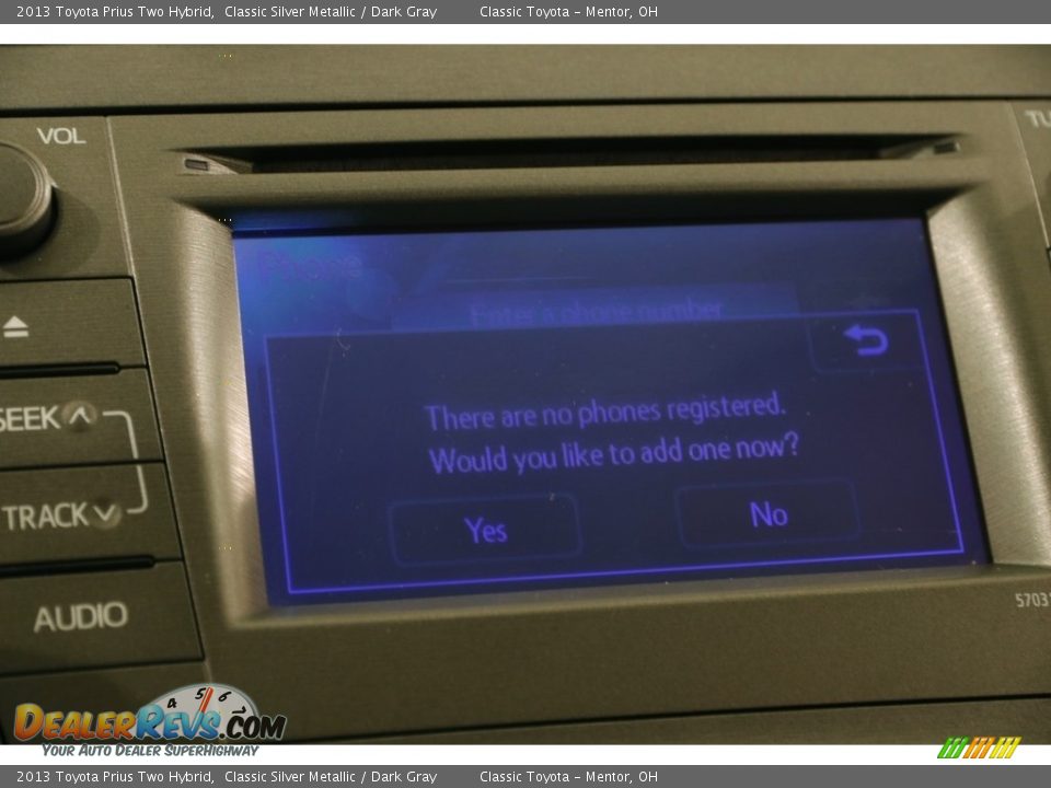 2013 Toyota Prius Two Hybrid Classic Silver Metallic / Dark Gray Photo #12