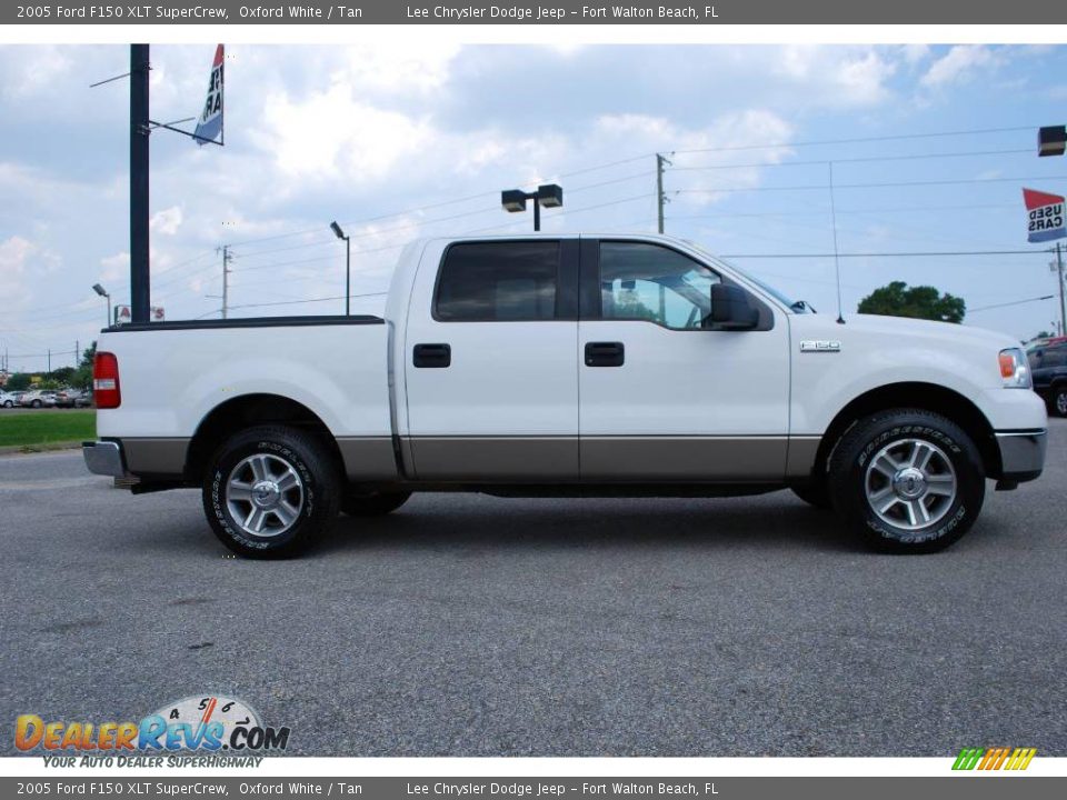 2005 Ford F150 XLT SuperCrew Oxford White / Tan Photo #3