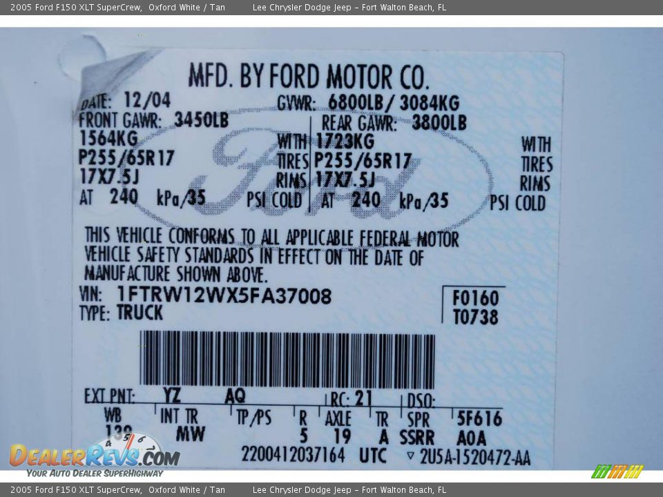 2005 Ford F150 XLT SuperCrew Oxford White / Tan Photo #4
