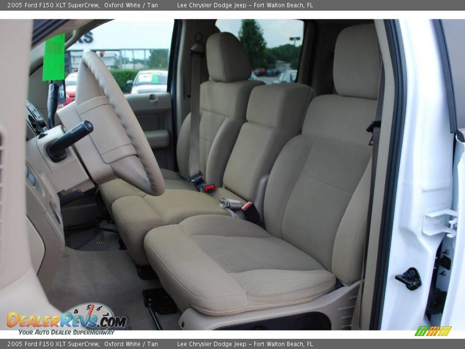 2005 Ford F150 XLT SuperCrew Oxford White / Tan Photo #7
