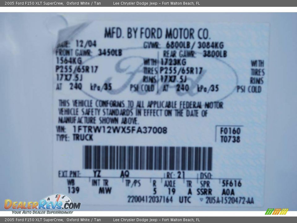 2005 Ford F150 XLT SuperCrew Oxford White / Tan Photo #23