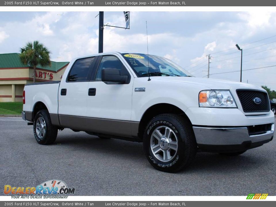 2005 Ford F150 XLT SuperCrew Oxford White / Tan Photo #31