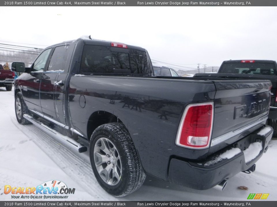 2018 Ram 1500 Limited Crew Cab 4x4 Maximum Steel Metallic / Black Photo #3