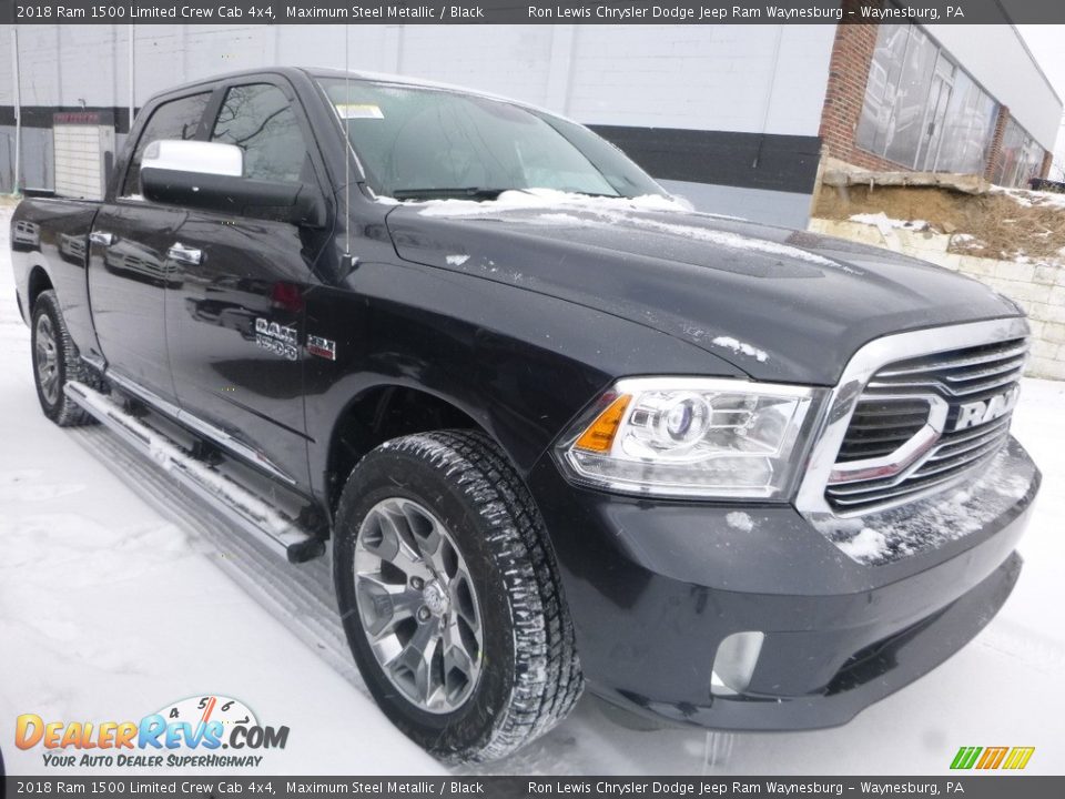2018 Ram 1500 Limited Crew Cab 4x4 Maximum Steel Metallic / Black Photo #10