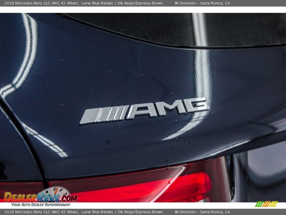 2018 Mercedes-Benz GLC AMG 43 4Matic Lunar Blue Metallic / Silk Beige/Espresso Brown Photo #32