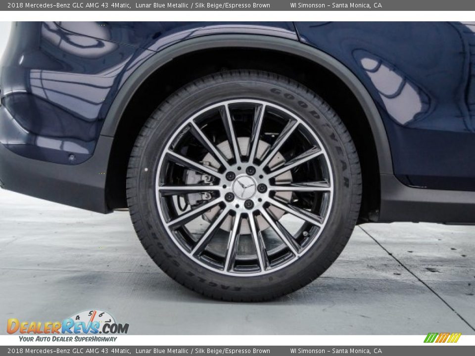 2018 Mercedes-Benz GLC AMG 43 4Matic Lunar Blue Metallic / Silk Beige/Espresso Brown Photo #33