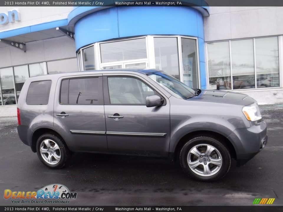 2013 Honda Pilot EX 4WD Polished Metal Metallic / Gray Photo #2