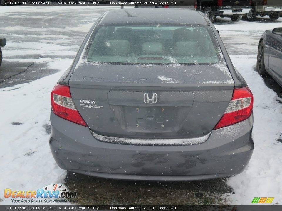 2012 Honda Civic LX Sedan Crystal Black Pearl / Gray Photo #8