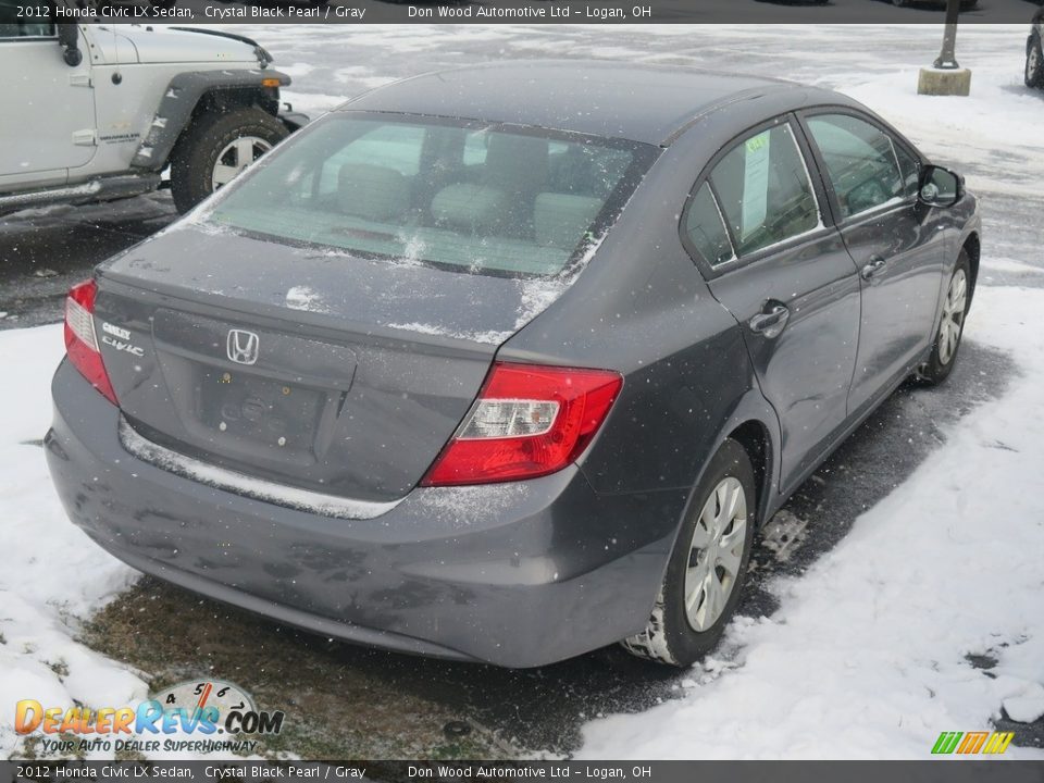 2012 Honda Civic LX Sedan Crystal Black Pearl / Gray Photo #9