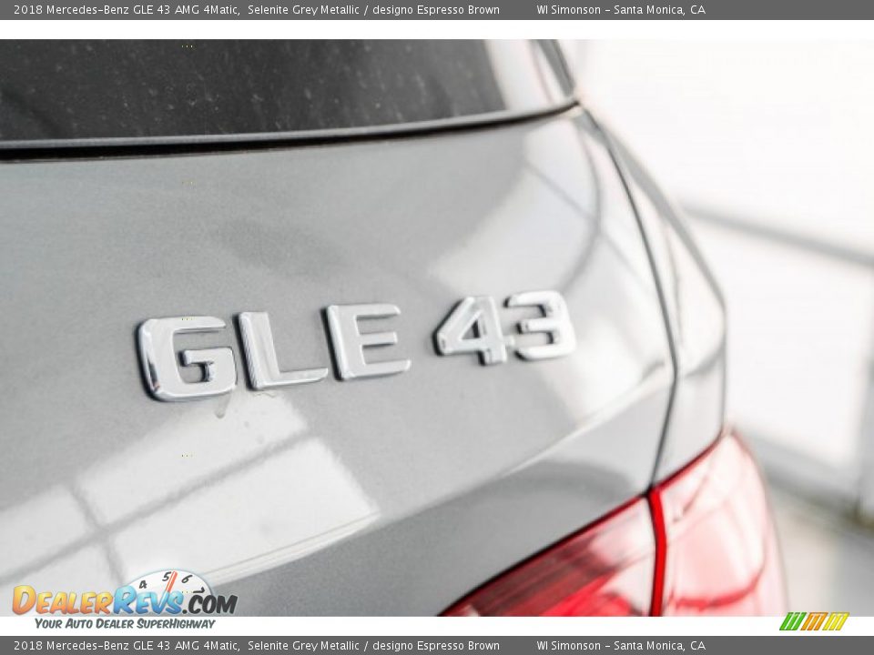 2018 Mercedes-Benz GLE 43 AMG 4Matic Selenite Grey Metallic / designo Espresso Brown Photo #7