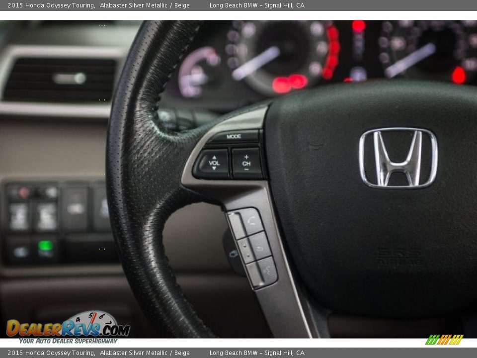 2015 Honda Odyssey Touring Alabaster Silver Metallic / Beige Photo #13