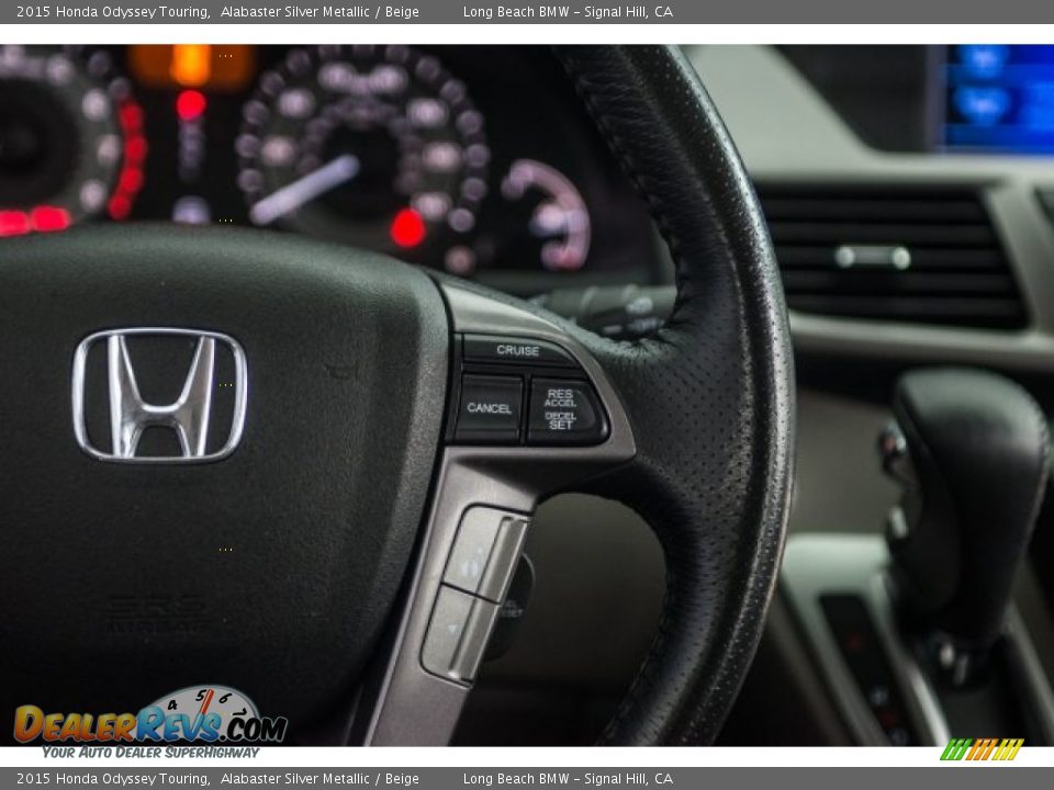 2015 Honda Odyssey Touring Alabaster Silver Metallic / Beige Photo #14