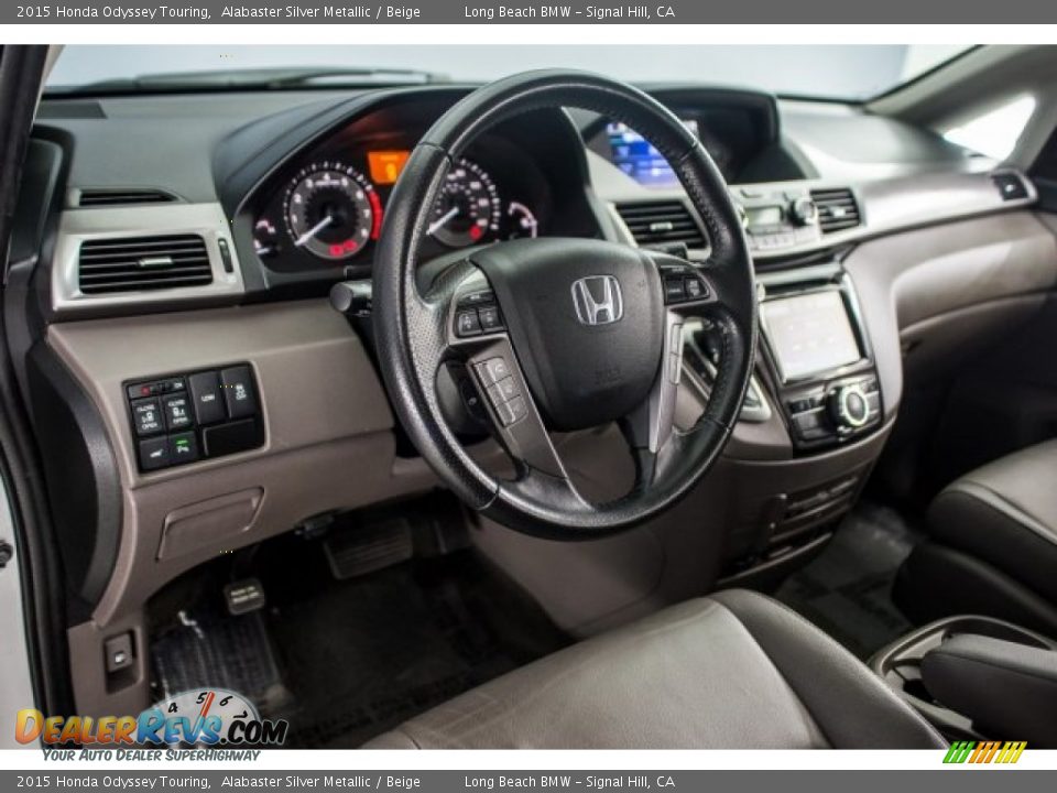 2015 Honda Odyssey Touring Alabaster Silver Metallic / Beige Photo #15