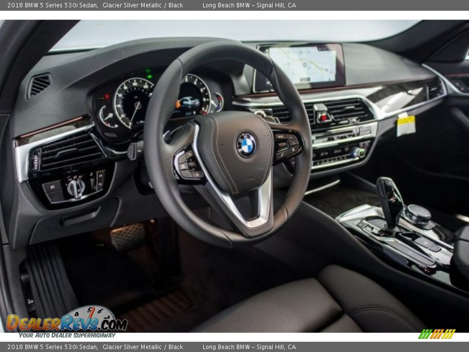 2018 BMW 5 Series 530i Sedan Glacier Silver Metallic / Black Photo #6