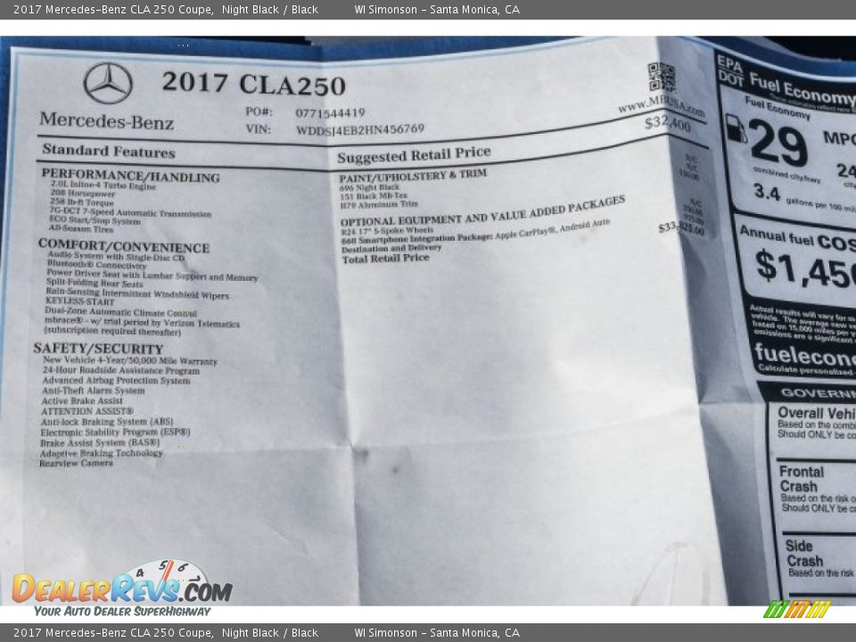 2017 Mercedes-Benz CLA 250 Coupe Night Black / Black Photo #11