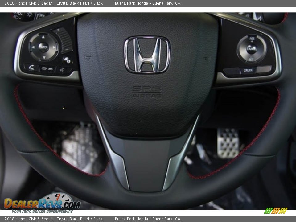 2018 Honda Civic Si Sedan Crystal Black Pearl / Black Photo #10