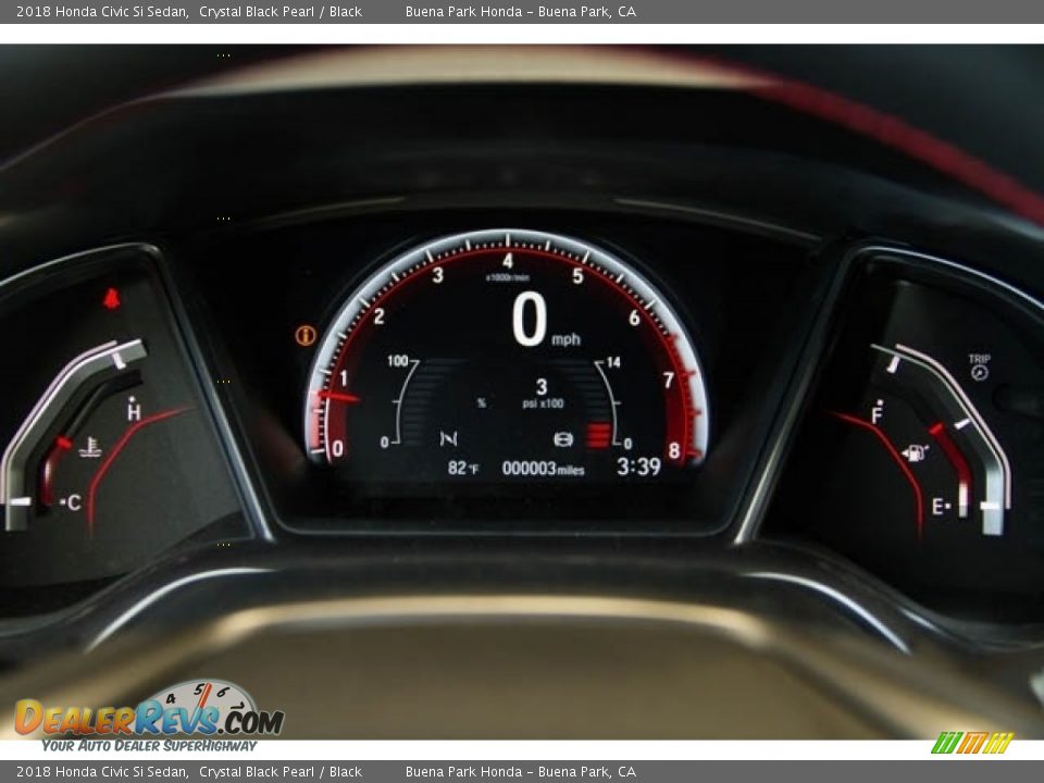 2018 Honda Civic Si Sedan Crystal Black Pearl / Black Photo #17