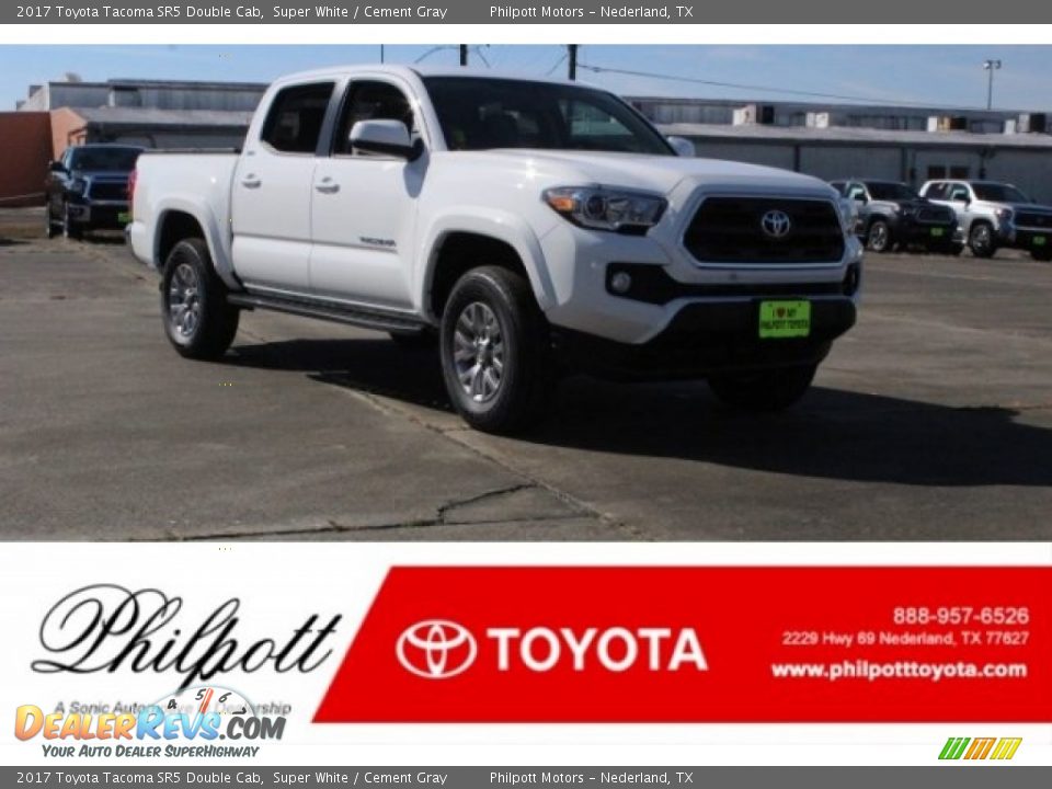 2017 Toyota Tacoma SR5 Double Cab Super White / Cement Gray Photo #1