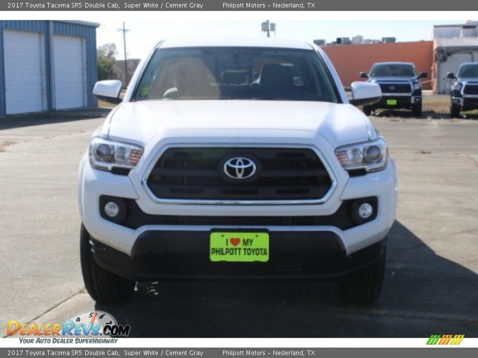 2017 Toyota Tacoma SR5 Double Cab Super White / Cement Gray Photo #2