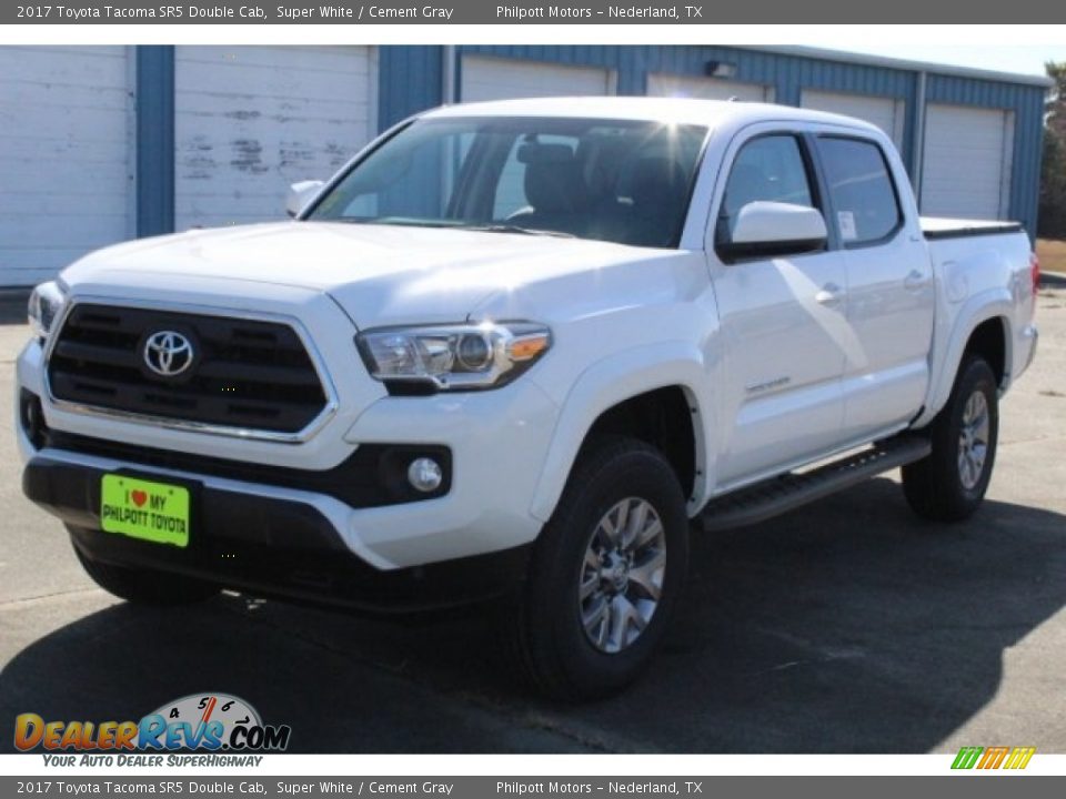 2017 Toyota Tacoma SR5 Double Cab Super White / Cement Gray Photo #3