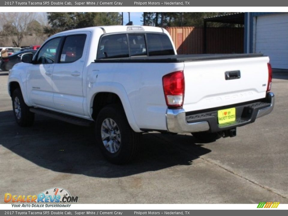 2017 Toyota Tacoma SR5 Double Cab Super White / Cement Gray Photo #6