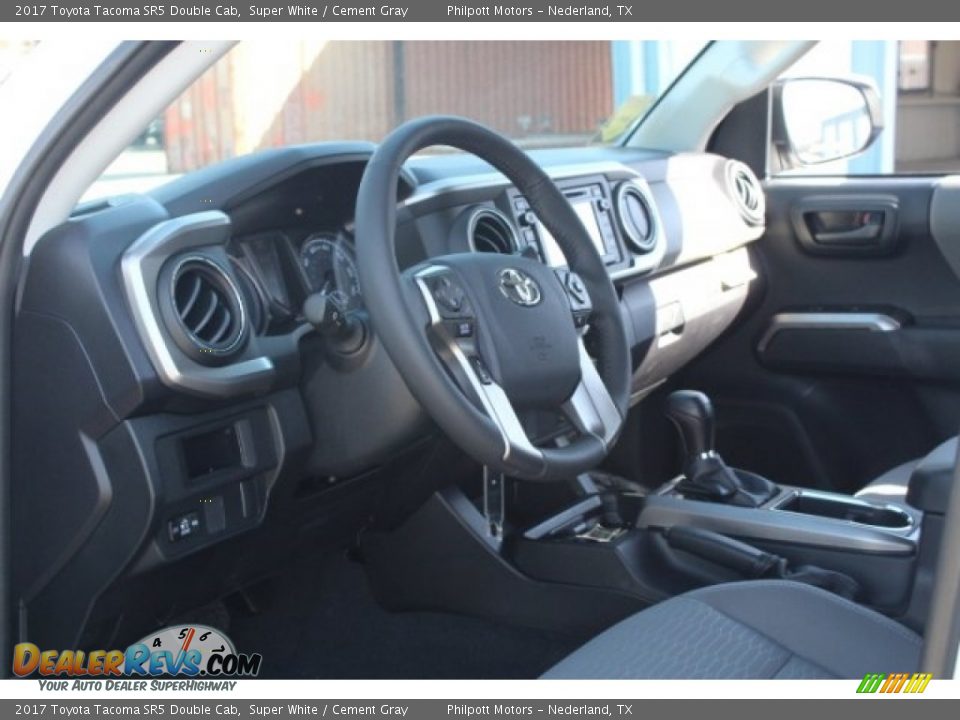 2017 Toyota Tacoma SR5 Double Cab Super White / Cement Gray Photo #12