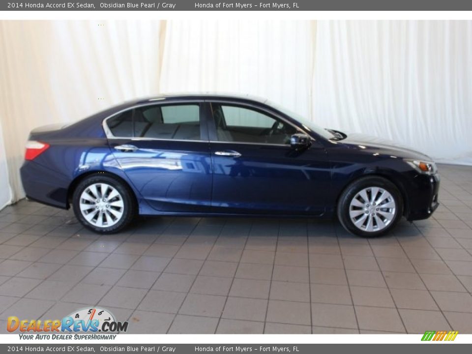 2014 Honda Accord EX Sedan Obsidian Blue Pearl / Gray Photo #3