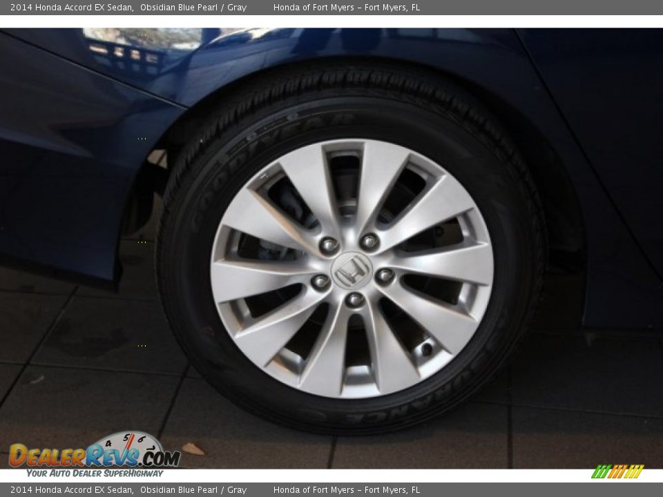 2014 Honda Accord EX Sedan Obsidian Blue Pearl / Gray Photo #9