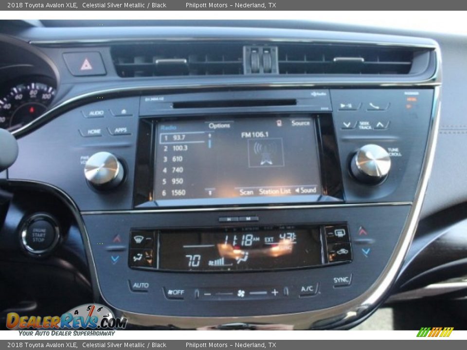 2018 Toyota Avalon XLE Celestial Silver Metallic / Black Photo #18