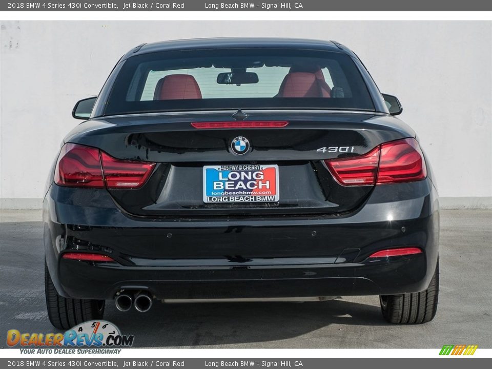 2018 BMW 4 Series 430i Convertible Jet Black / Coral Red Photo #4