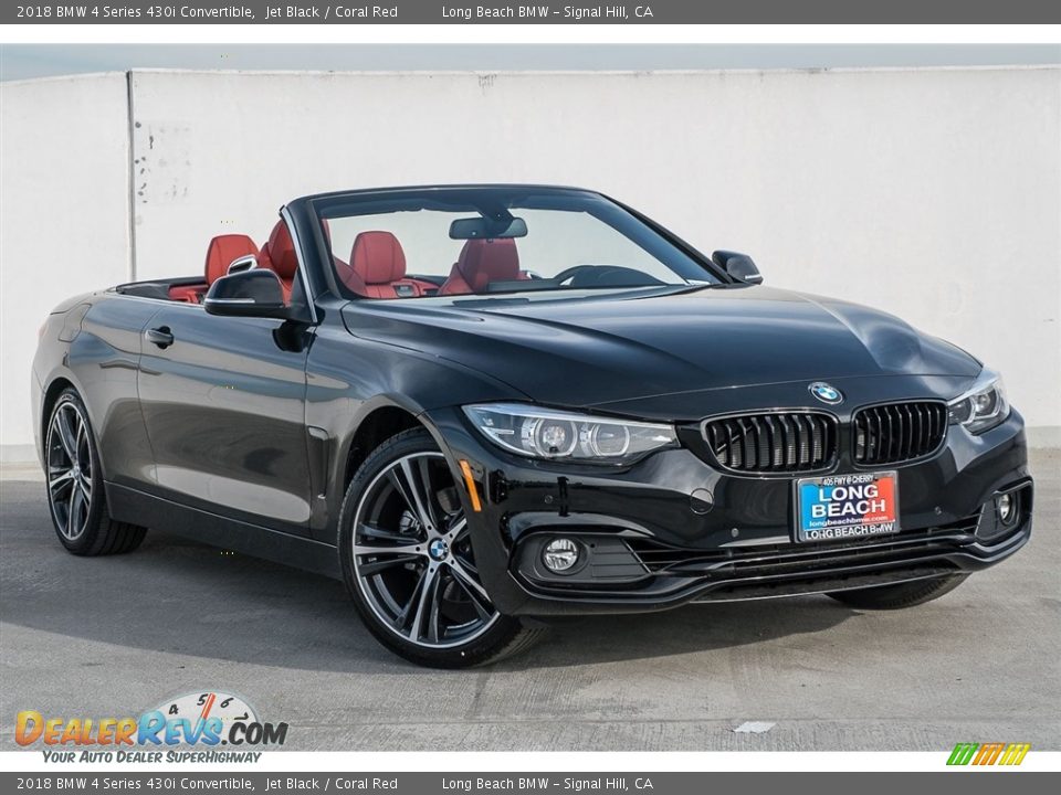 2018 BMW 4 Series 430i Convertible Jet Black / Coral Red Photo #12