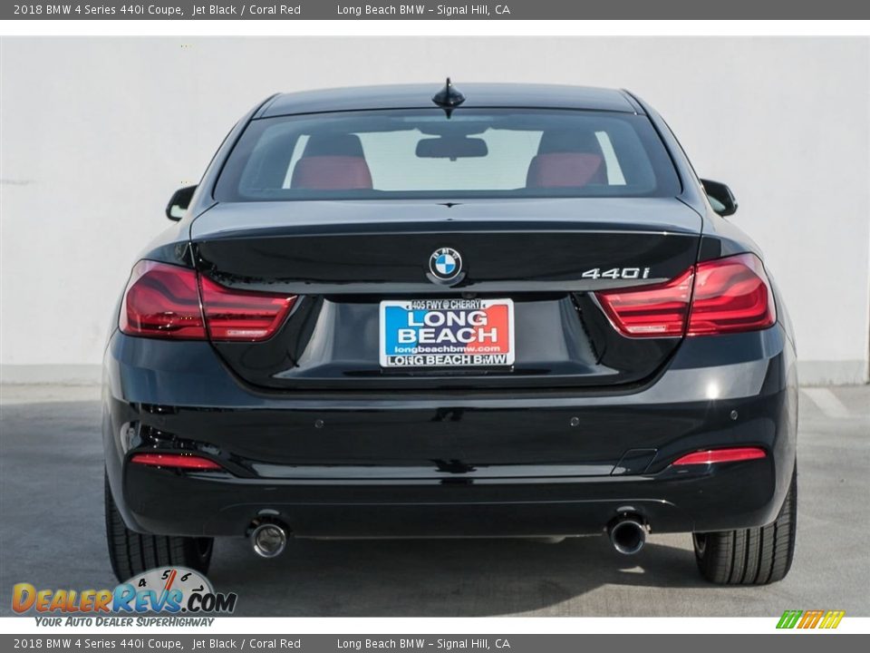 2018 BMW 4 Series 440i Coupe Jet Black / Coral Red Photo #4