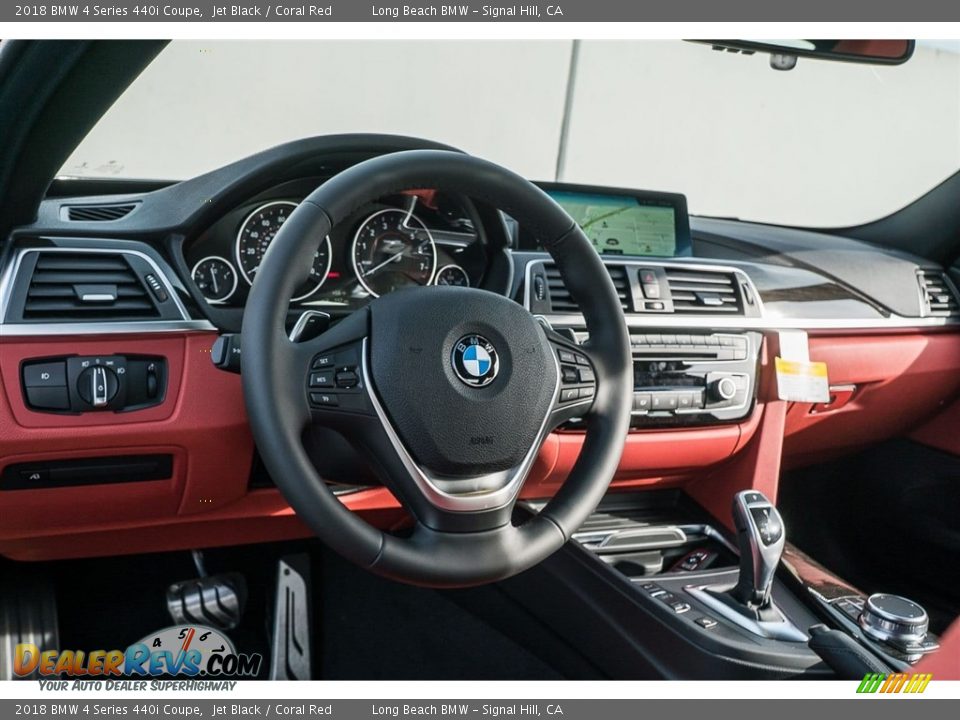 2018 BMW 4 Series 440i Coupe Jet Black / Coral Red Photo #5