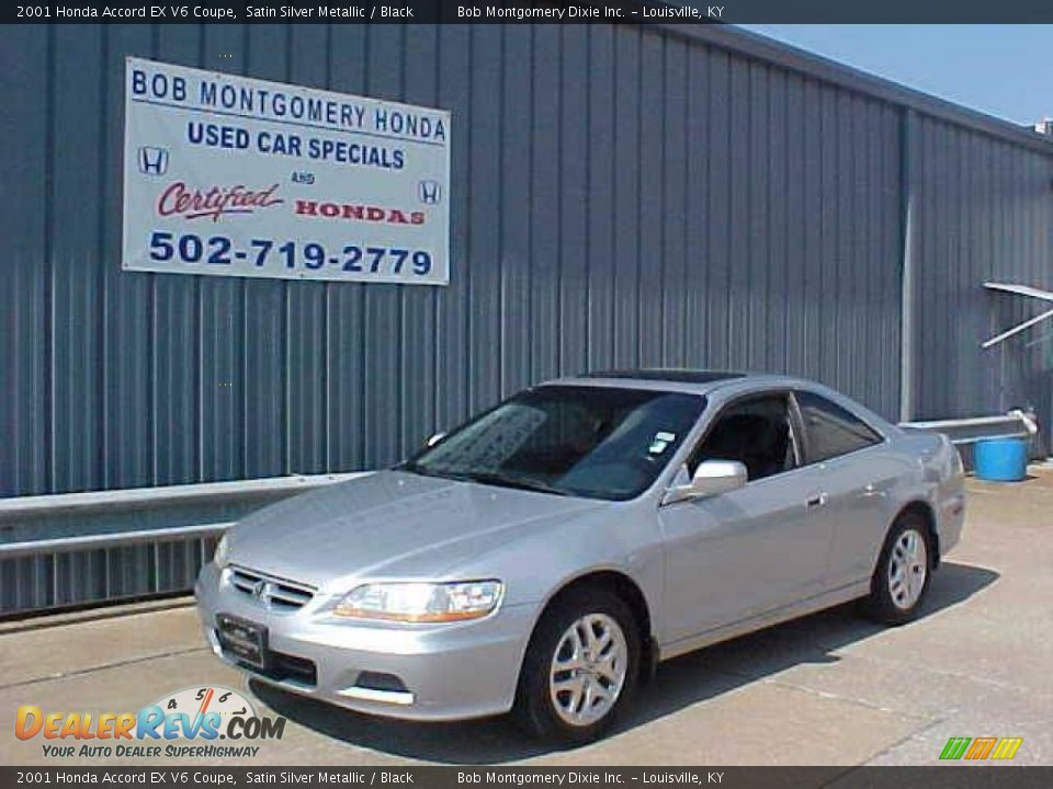 2001 Honda Accord EX V6 Coupe Satin Silver Metallic / Black Photo #2