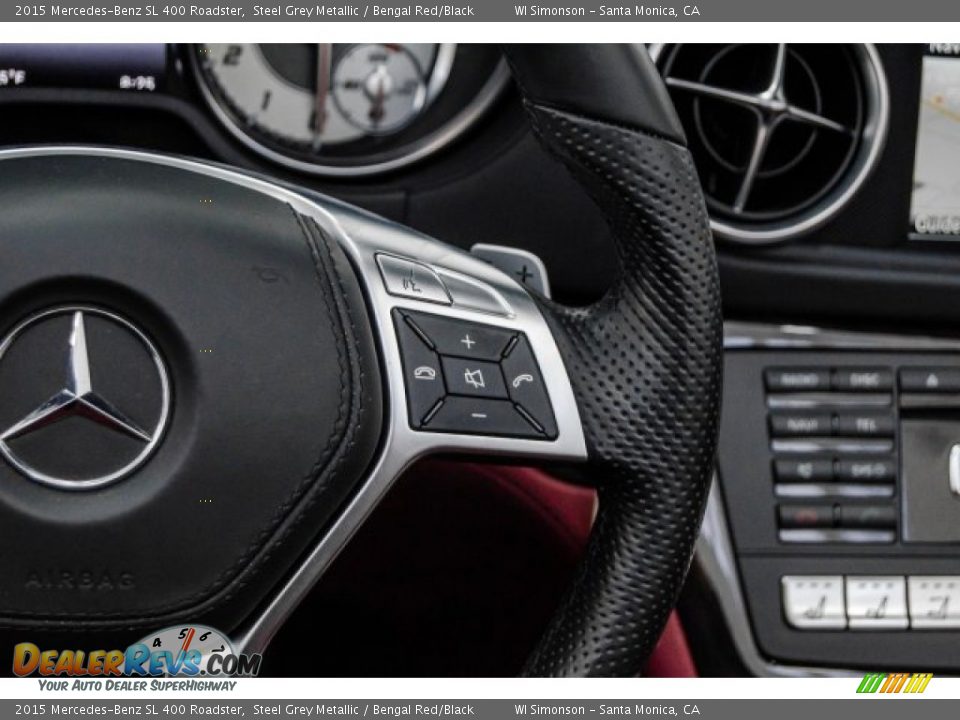 2015 Mercedes-Benz SL 400 Roadster Steel Grey Metallic / Bengal Red/Black Photo #13