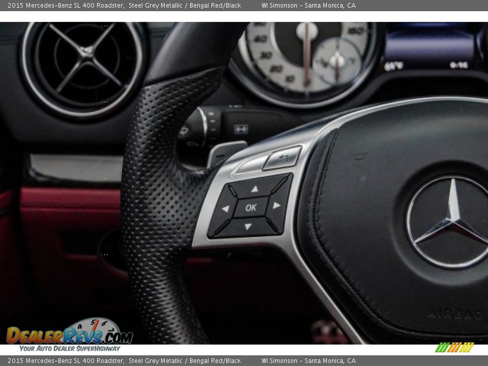 2015 Mercedes-Benz SL 400 Roadster Steel Grey Metallic / Bengal Red/Black Photo #14