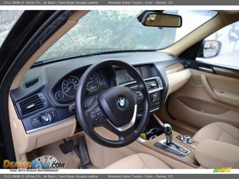 2011 BMW X3 xDrive 35i Jet Black / Sand Beige Nevada Leather Photo #10