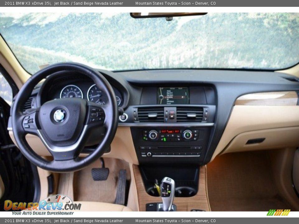 2011 BMW X3 xDrive 35i Jet Black / Sand Beige Nevada Leather Photo #13