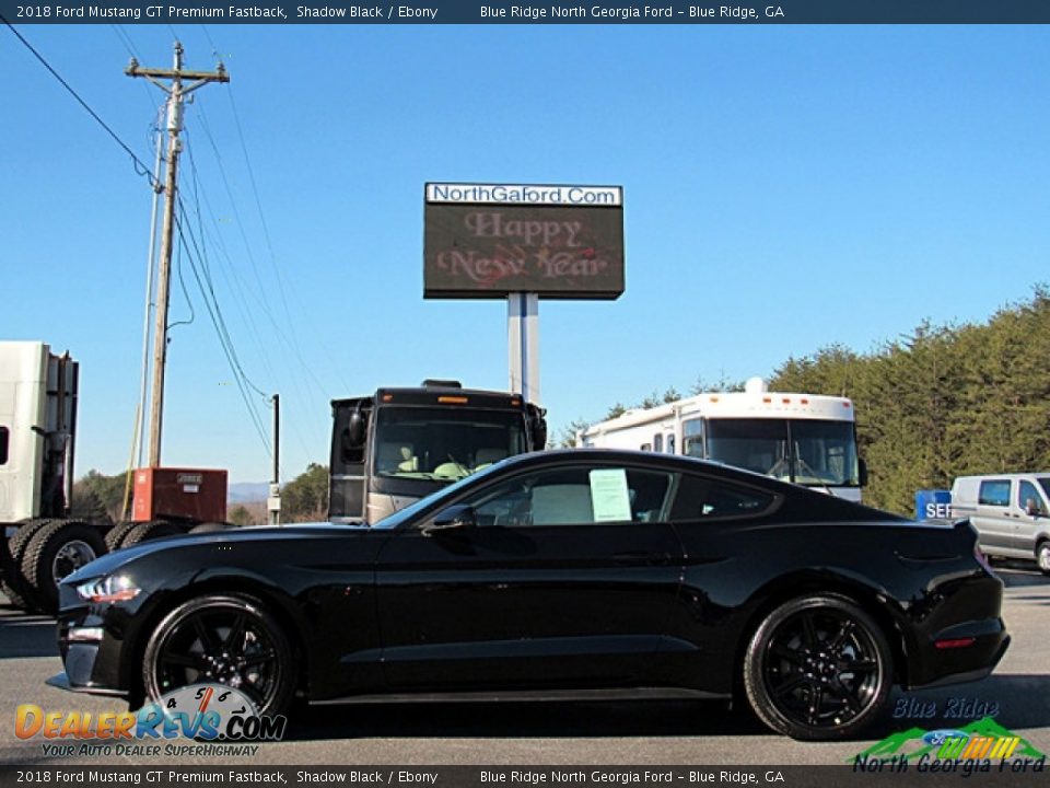 2018 Ford Mustang GT Premium Fastback Shadow Black / Ebony Photo #2
