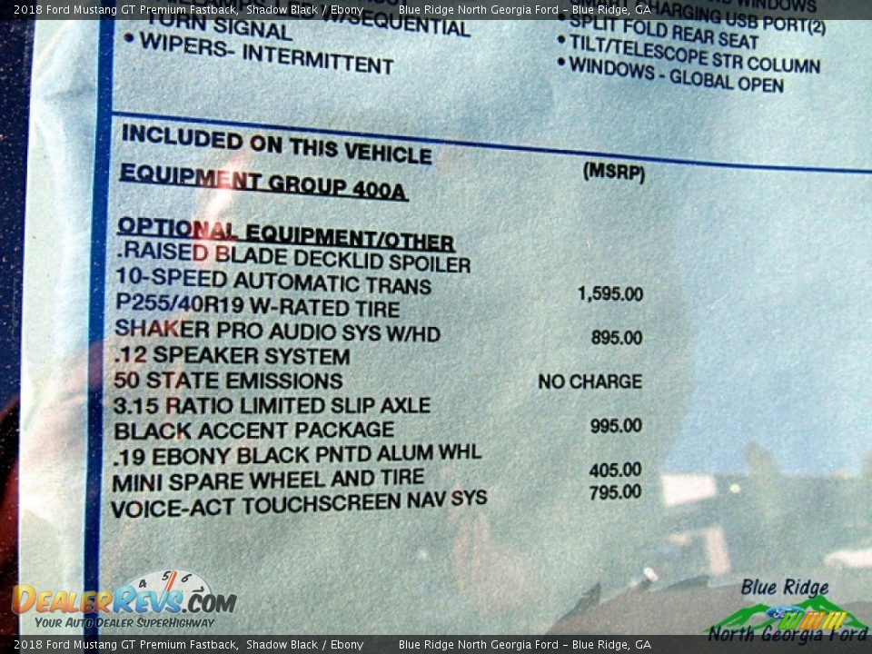 2018 Ford Mustang GT Premium Fastback Shadow Black / Ebony Photo #24
