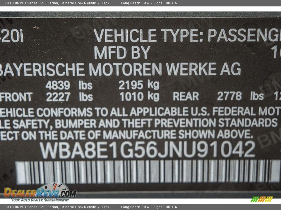 2018 BMW 3 Series 320i Sedan Mineral Grey Metallic / Black Photo #11