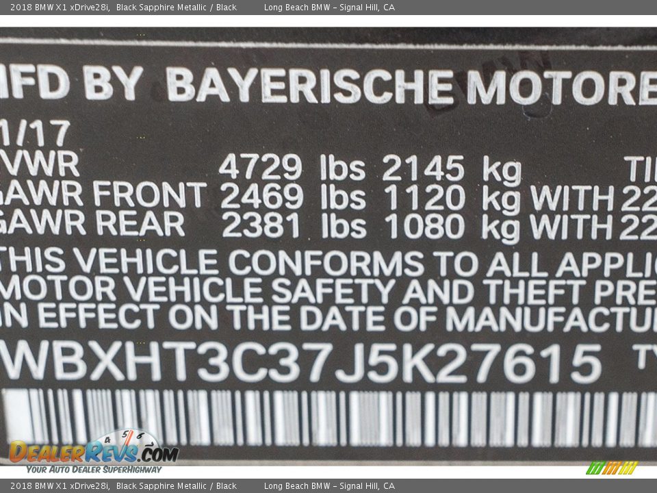 2018 BMW X1 xDrive28i Black Sapphire Metallic / Black Photo #11