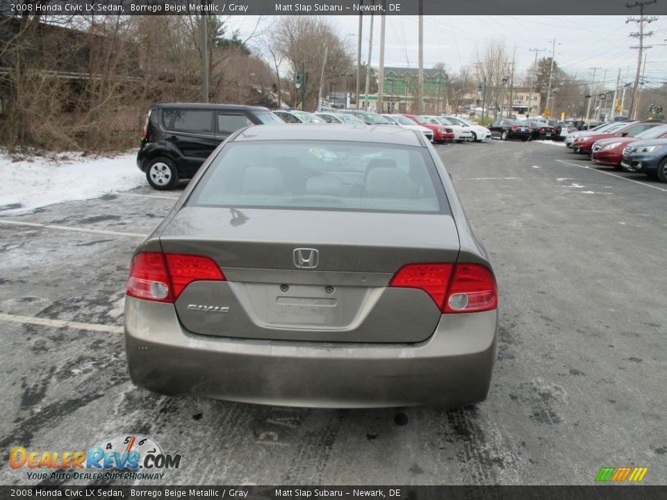 2008 Honda Civic LX Sedan Borrego Beige Metallic / Gray Photo #7
