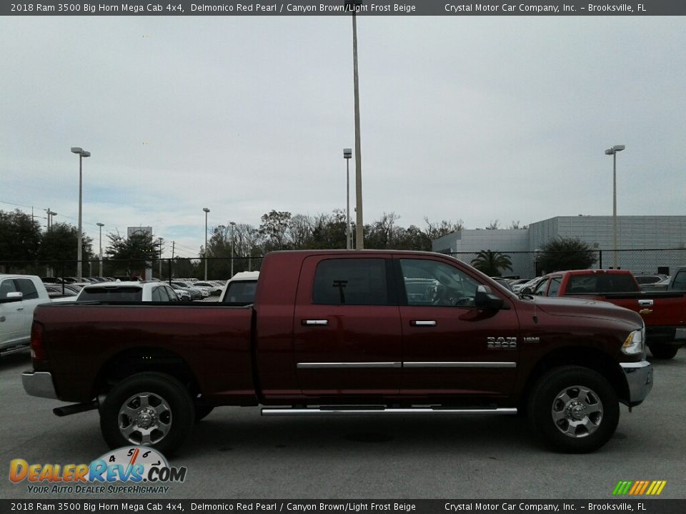 2018 Ram 3500 Big Horn Mega Cab 4x4 Delmonico Red Pearl / Canyon Brown/Light Frost Beige Photo #5