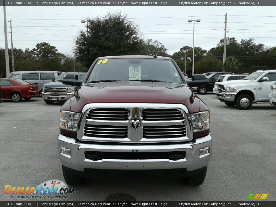 2018 Ram 3500 Big Horn Mega Cab 4x4 Delmonico Red Pearl / Canyon Brown/Light Frost Beige Photo #7