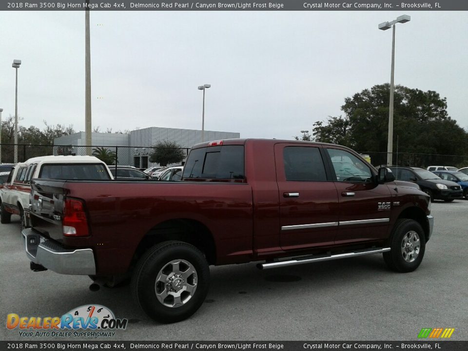 2018 Ram 3500 Big Horn Mega Cab 4x4 Delmonico Red Pearl / Canyon Brown/Light Frost Beige Photo #12